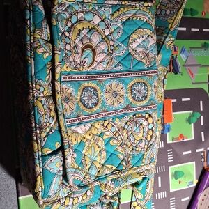 Vera Bradley Teal and Yellow Patterned Shoulder Bag
